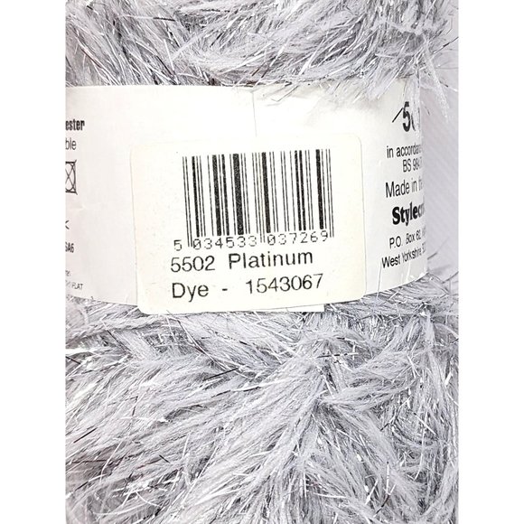 Stylecraft Eskimo Double Knitting 50g Platinum Dye 5502 Metalized Polyester Yarn - Picture 9 of 15